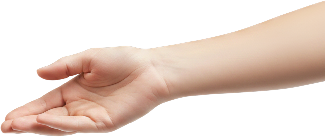 Two hands reaching toward each other