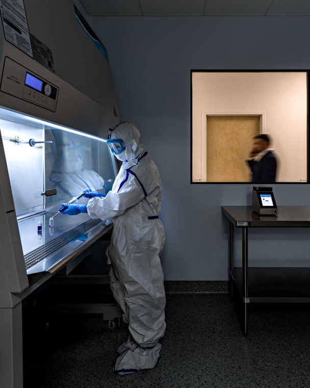 Working inside the sterile compounding suite